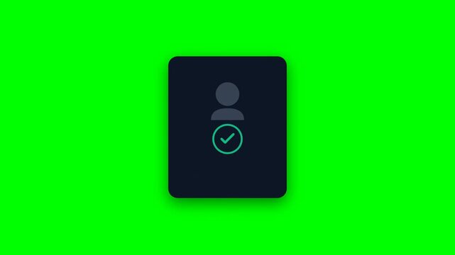 Animated User Login and Identity Authentication Success Process with Padlock on Green Screen Background