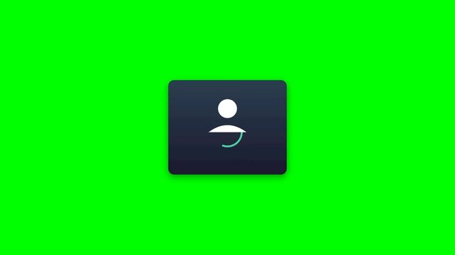 Biometric Facial Recognition and Identity Verification Animation with Green Checkmark on Green Screen
