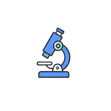 Microscope Vector Illustration for Medical Science Laboratory Research and Chemistry Isolated on White Background