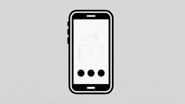 Smartphone Password Security Line Art Animation for Mobile Authentication