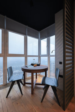 Apartment balcony interior table chairs