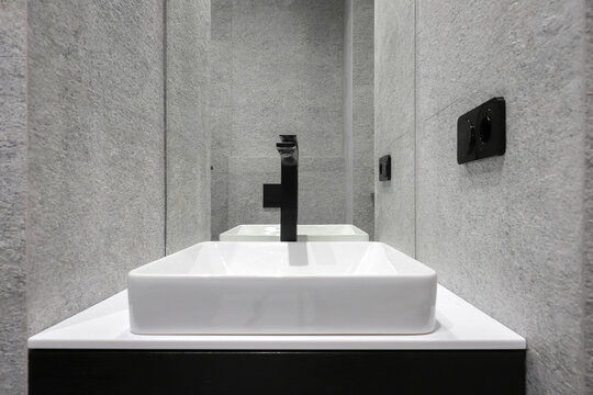 Bathroom sink apartment interior faucet