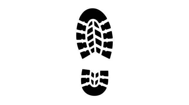 Vector illustration of shoe footprint sole icon on a transparent background