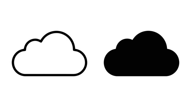 Vector illustration of cloud computing icon set on a transparent background