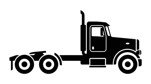 Vector illustration of semi truck tractor unit icon on a transparent background