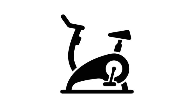 Vector illustration of stationary exercise bike icon on a transparent background