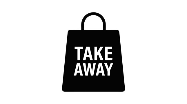 Vector illustration of take away shopping bag icon on a transparent background