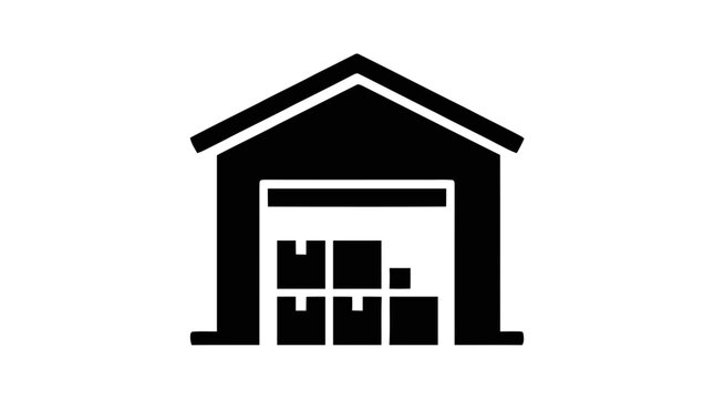 Vector illustration of warehouse storage icon on a transparent background