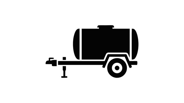 Vector illustration of water tank trailer icon on a transparent background