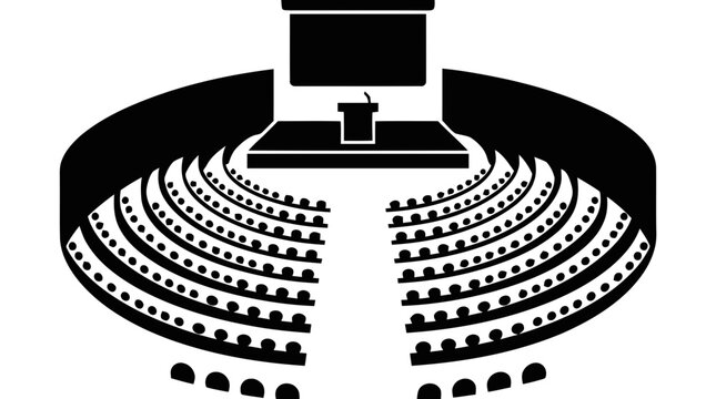 Vector illustration of auditorium or conference hall seating icon on a transparent background