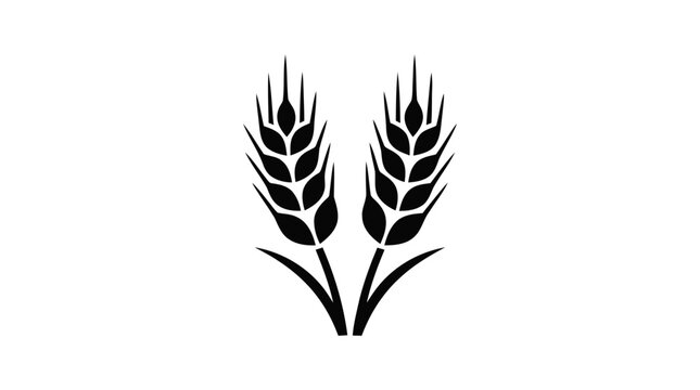Vector illustration of wheat ears icon on a transparent background