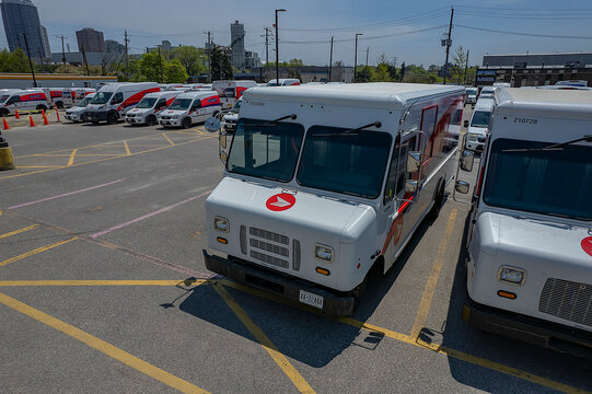 Canada Post delivery older step vans. Canada&rsquo; Post is Canada's national postal service. The Crown corporation responsible for distribution and delivering mail: Toronto, Ontario, Canada - May 17, 2026