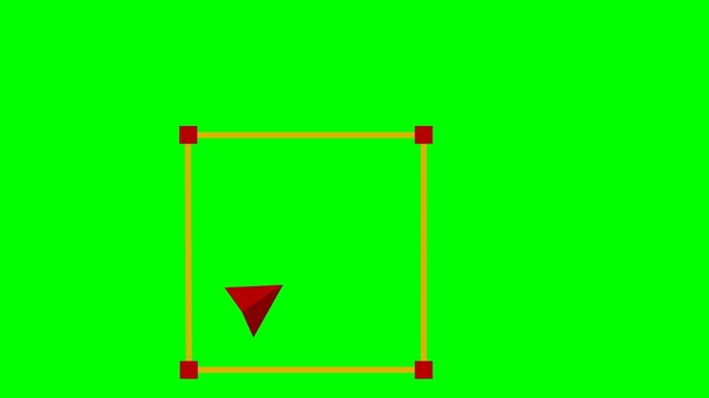 Animated vector path editing with red cursor on green screen