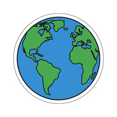 Obraz premium Stylized globe illustration with continents and oceans
