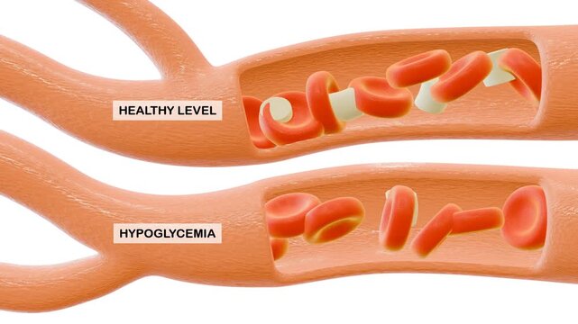 3D Animation of Hypoglycemia. Suitable for presentation or college student learning.