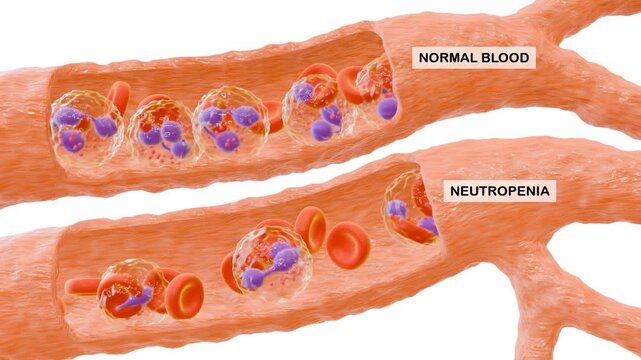 3D Animation of Neutropenia. Suitable for presentation or college student learning.