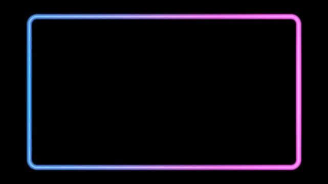 Glowing Neon Frame Border Copy Space Seamless Loop 4K