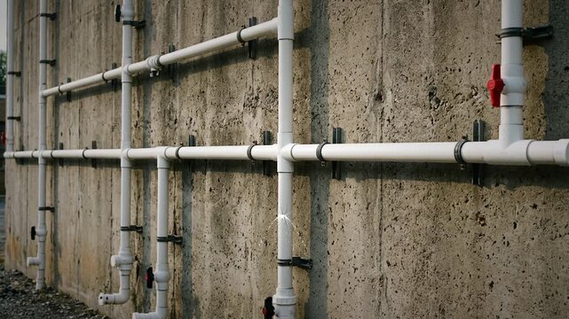 Leaking PVC water pipe zoom in