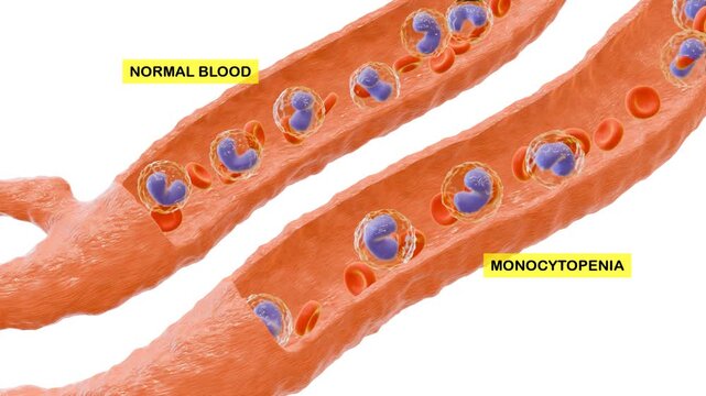 3D Animation of Monocytopenia. Suitable for presentation or college student learning.