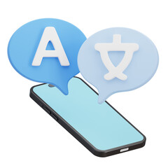 3d language translation icon with phone icon © IWayan