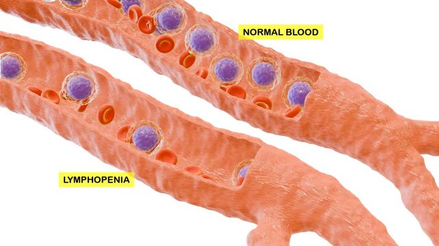 3D Animation of Lymphopenia. Suitable for presentation or college student learning.