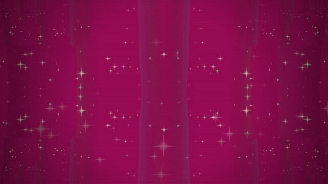 Abstract pink background with sparkling stars and symmetrical pattern