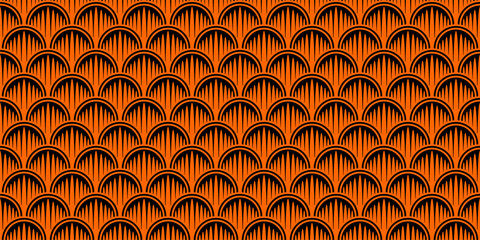 Scallop Pattern With Orange Black Color And Fish Scale Arch Shape © Muh. Nasyeh