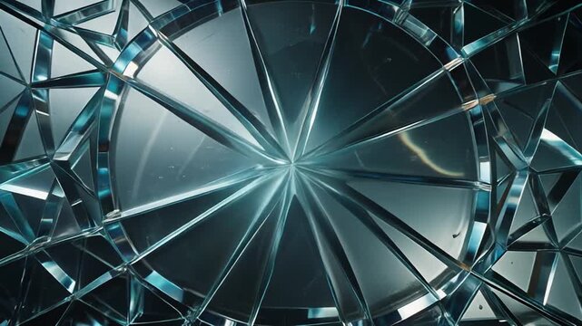 Cut glass surface with light sweeping slowly across the surface