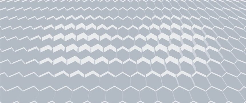 Cinematic widescreen hexagonal tiles rising in a seamless loop