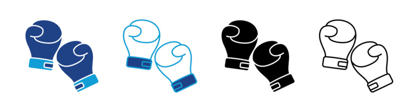 Boxing Icon Set Multiple Style