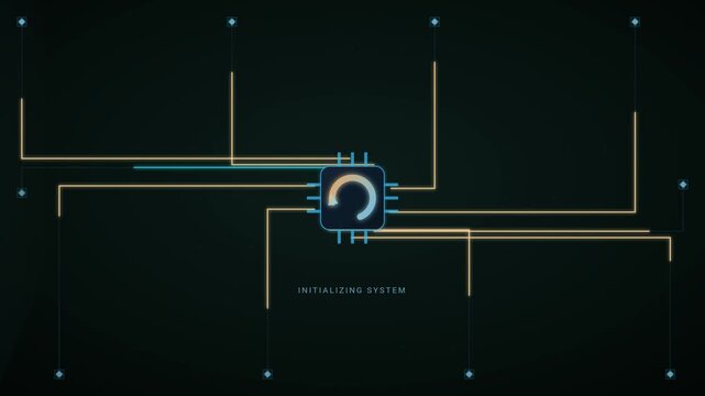 Circuit Board Ignition Digital System Reboot Technology Background Seamless Loop 4K