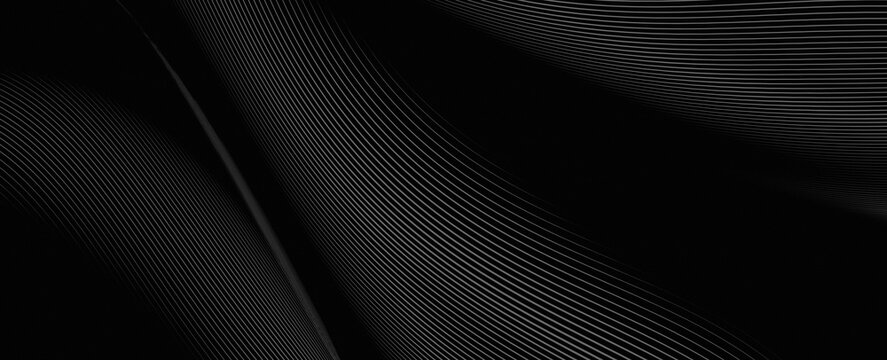 Abstract black and white wavy line background with moire distortion effect