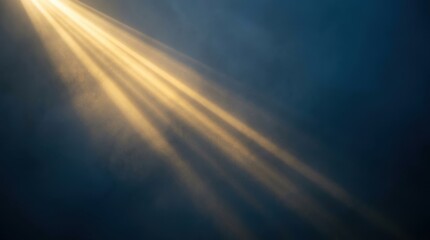 Fototapeta premium Volumetric light beams cutting through soft atmospheric mist photography