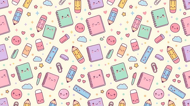 Seamless pattern with colorful medical and health care icons on light background.