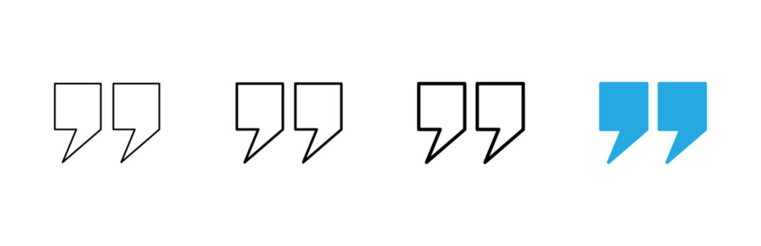 Quote icon vector. Quotation mark sign and symbol