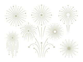 Obraz premium Set of various firework explosion icons