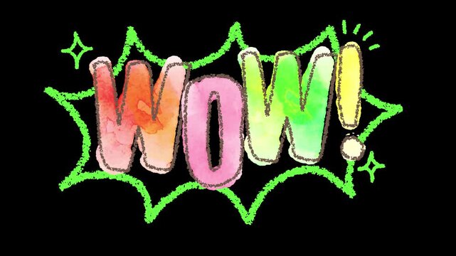 Wow Hand Drawn Watercolor Text Animation