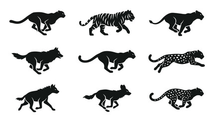 Obraz premium Silhouettes of various wild animal species.