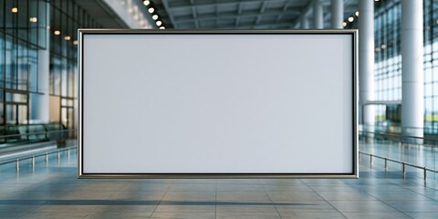 Obraz premium Empty billboard in modern airport terminal