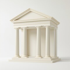 Obraz premium classical white temple structure with columns on plain