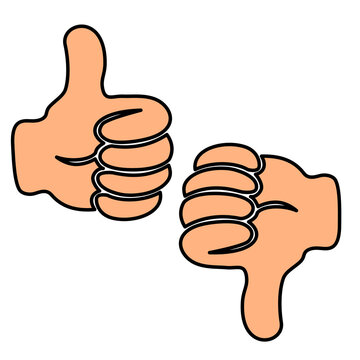 thumb up and down