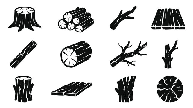 Wooden Logs and Tree Trunk Cuts.