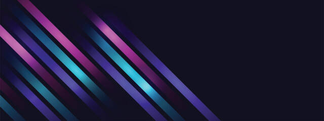 Fototapeta premium Premium Technology Graphic Asset, Minimalist Dark Purple Web Cover Layout With Blue Particle Mesh