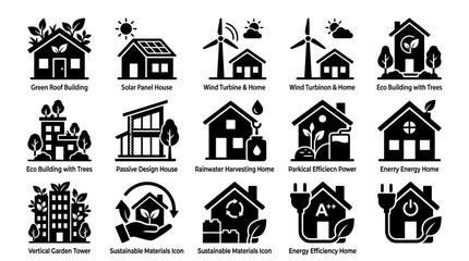 Obraz premium Eco Friendly Sustainable Energy Icons.