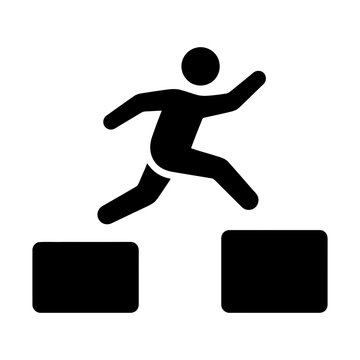 person jumping over a gap glyph icon