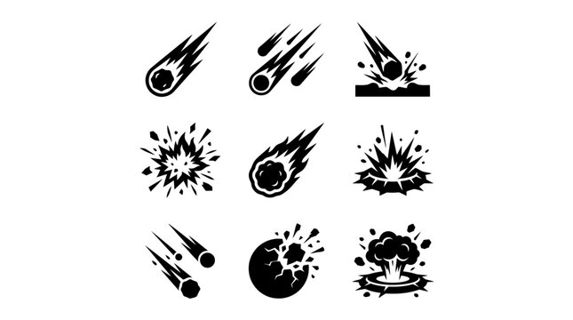 Collection of explosion and fire icons.