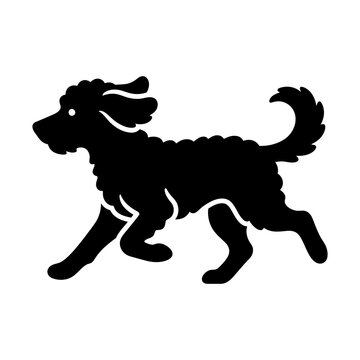 running goldendoodle glyph icon