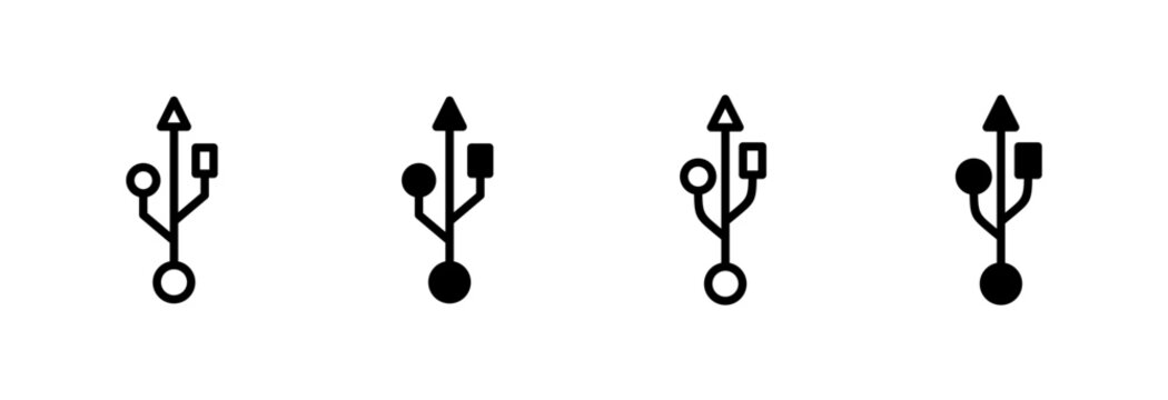Usb icon set vector. Flash disk sign and symbol. flash drive sign.