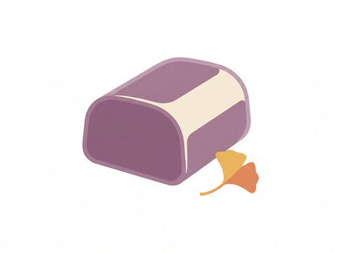 Imo Yokan Sweet Potato Jelly Wagashi Sliced Flat Illustration Autumn