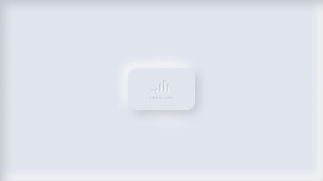 Minimal neumorphic status cards with signal lost icons